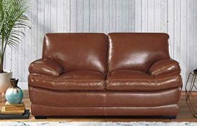 CasaStyle Bretty 2 Seater Leatherette Sofa Set (Brown)