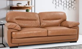 Casastyle Klaren 3 Seater Leatherette Sofa (Camel)