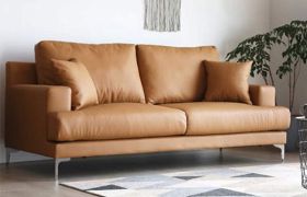 CasaStyle Clarita 3 Seater Leatherette Sofa Set (Camel)