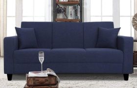 CasaStyle Brace 3 Seater Fabric Sofa Set (Blue)