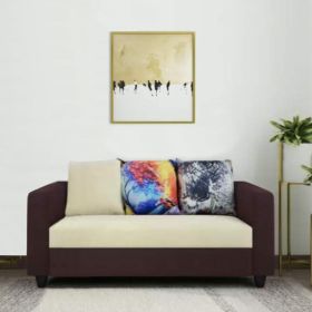 CasaStyle Casper 3 Seater Fabric Sofa Set (Cream-Brown)