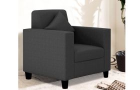 CasaStyle Diana 1 Seater Fabric Sofa Set (Dark Grey)