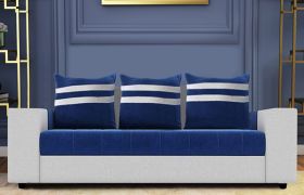 CasaStyle Stylio 3 Seater Fabric Sofa Set (Blue-Light Grey)