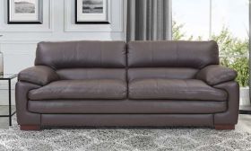 CasaStyle Melbourne Three Seater Leatherette Sofa (Brown)