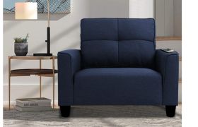 CasaStyle Alton 1 Seater Fabric Sofa Set (Blue)
