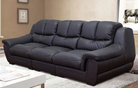 CasaStyle - Zavia 3 Seater Sofa Set in Leatherette (Black)