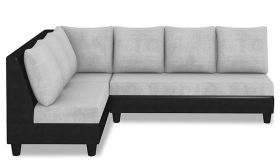 CasaStyle Audrey Six Seater L shape Sofa Set Light Grey-Black