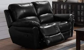 Casastyle Cobster Two Seater Recliner Sofa in Leatherette (Black)