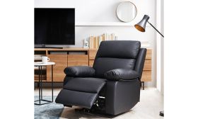 CasaStyle Denley One Seater Recliner in Leatherette (Black)