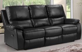 CasaStyle Swester Three Seater Recliner (Black)