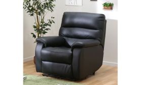 CasaStyle Venice One Seater Recliner Sofa in Leatherette (Black)