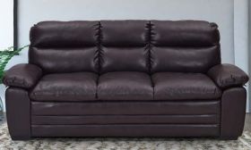 CasaStyle Astro Three Seater Leatherette Sofa (Brown)