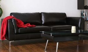 Casastyle Samuel Three Seater Leatherette Sofa (Black)