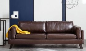 CasaStyle Taylor 3 Seater Leatherette Sofa (Dark Brown)