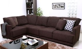 Casastyle Windsor Five Seater Modular Interchangeable L shape Sofa (Dark Brown)