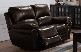 CasaStyle Cobster Two Seater Recliner Sofa in Leatherette (Brown)