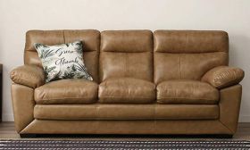 CasaStyle Karlott 3 Seater Sofa Set in Leatherette (Beige)