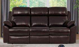 CasaStyle Pluto 3 Seater Recliner Sofa (Brown)