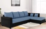 CasaStyle Lavis Six Seater RHS L Shape Sofa Set- Polyester Fabric & Premium Leatherette