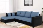 CasaStyle Lavis Six Seater LHS L Shape Sofa Set- Polyester Fabric & Premium Leatherette